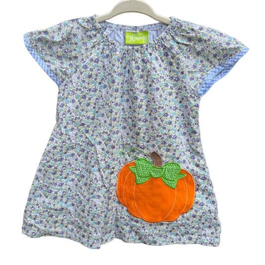 12M Classic Whimsy Floral Pumpkin Short-sleeve Dress EUC