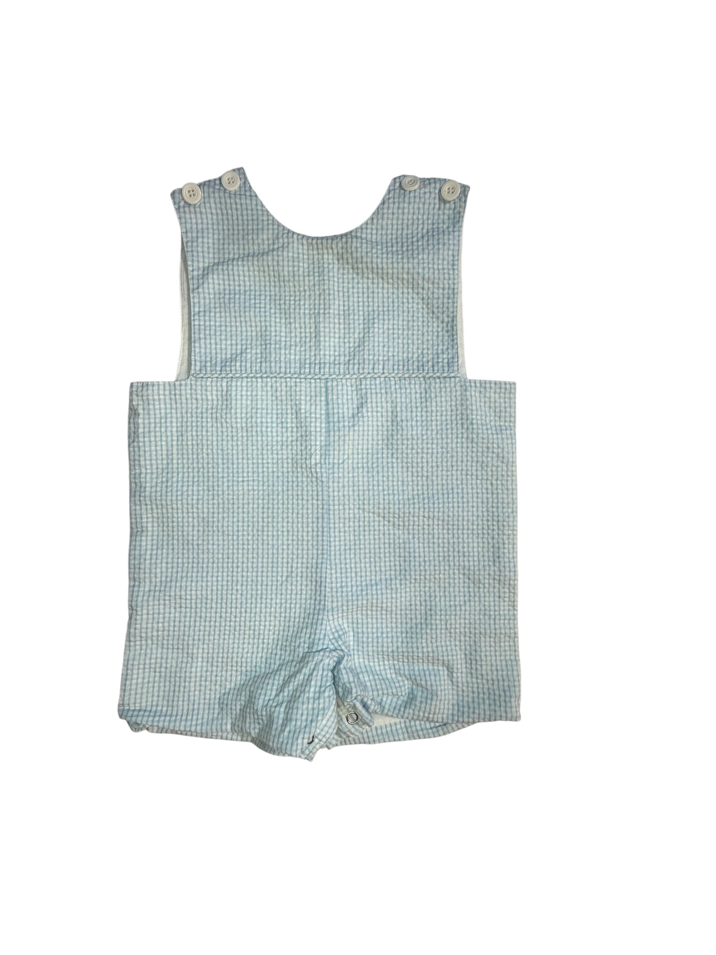 Remember Nguyen Blue & White Gingham Shortall size 24M good used condition