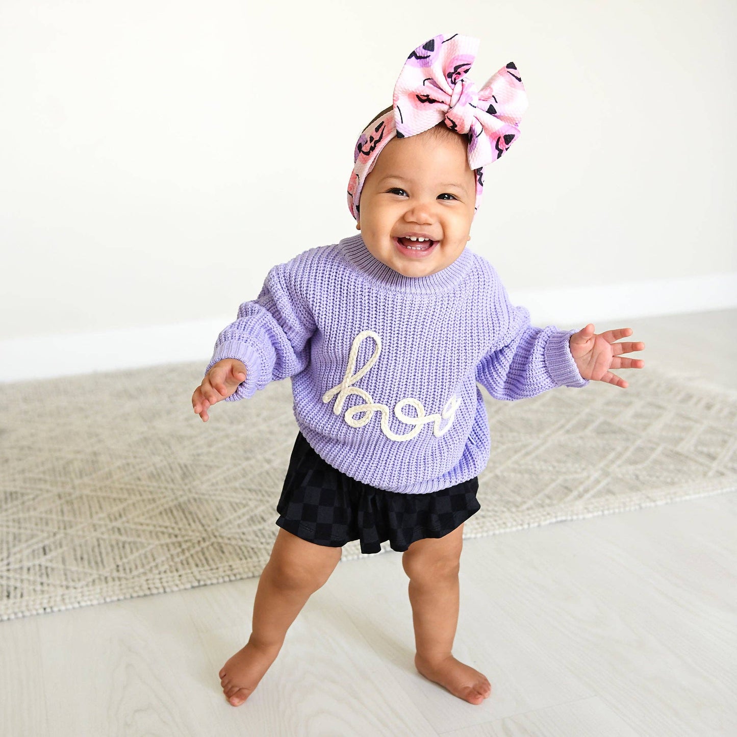 4/5Y | Gigi and Max | Boo Purple Solid Knit Halloween Sweater | NWT