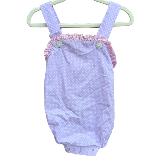 6M Petit Bebe Purple and White Polka Dot Ruffle Bubble Play