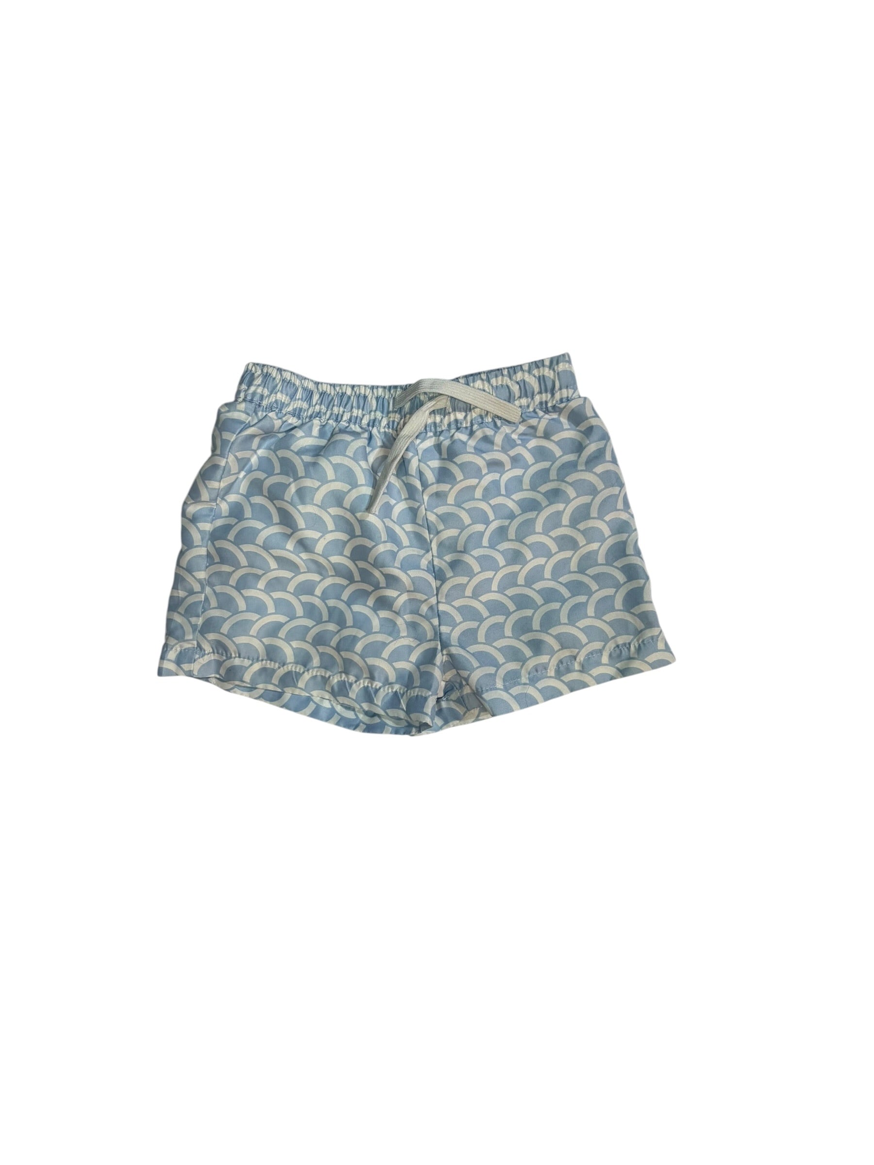 The Oaks Apparel Baby Blue & White Swim Trunks size 24M excellent used condition