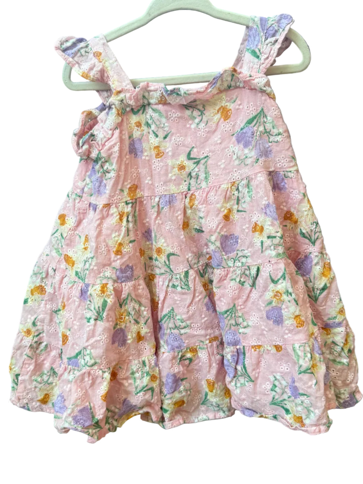 2T Angel Dear Baby Pink Sleeveless Floral Dress GUC