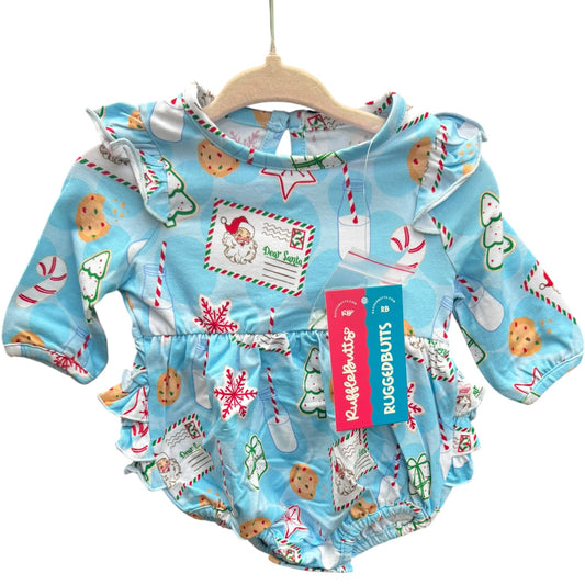 0-3M Ruffle Butts Santa Sweets Knit Long-sleeve Flutter Bubble NWT