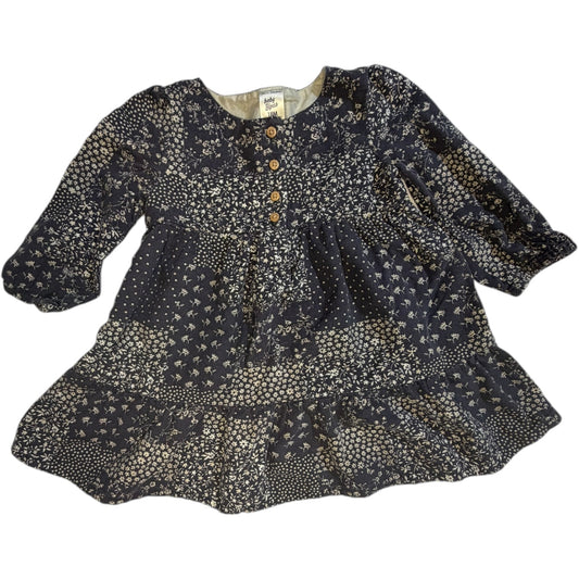 Baby B'Gosh Dark Gray Floral Dress size 18M good used condition