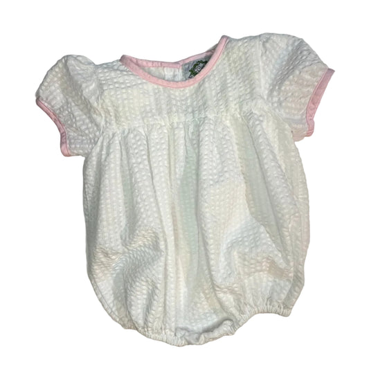 9M Smocked Threads by Cecil and Loud White and Pink Bubble EUC