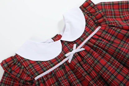 6-12M | Lil Cactus | Red Christmas Plaid Collared Ruffle Dress | NWT