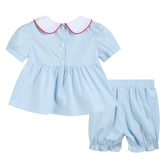 18-24M | Lil Cactus | Light Blue Santa Smocked Dress and Bloomers | NWT