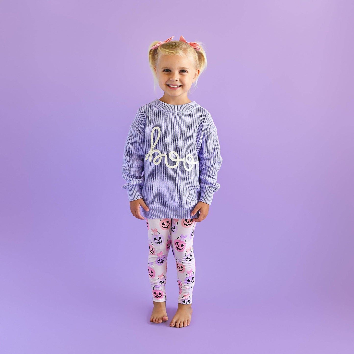 2T/3T | Gigi and Max | Boo Purple Solid Knit Halloween Sweater | NWT