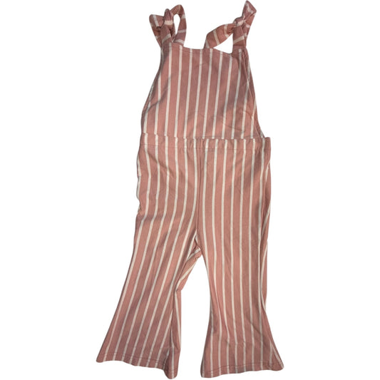 Bailey Blossoms Pink & White Striped Longalls with Tie Straps size 18-24M good used condition