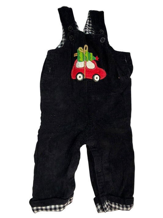 9-12M Mudpie Black Corduroy Christmas Tree Car Longall GUC