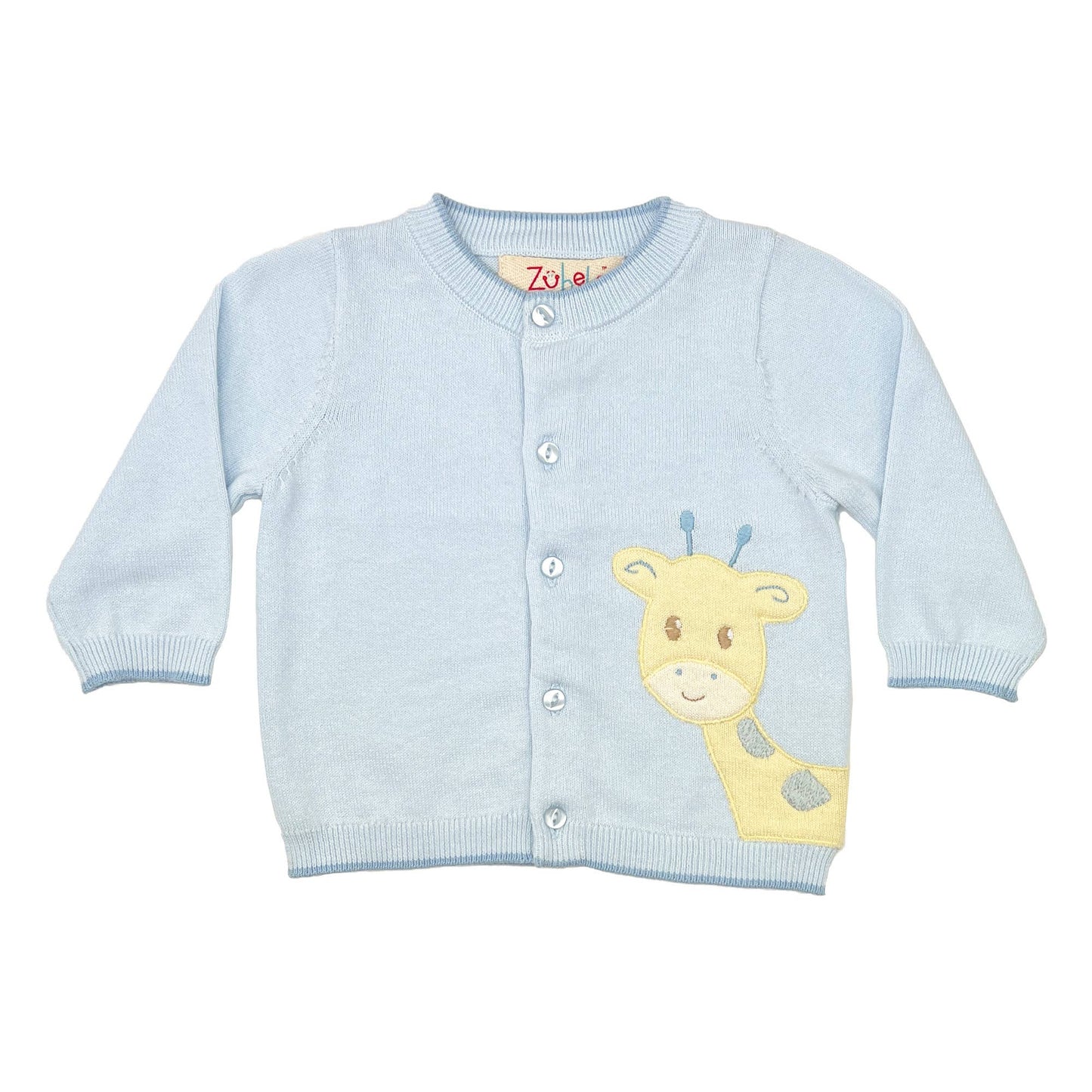 3M | Zubels | Giraffe Peek-A-Boo Cardigan Sweater in Blue | NWT