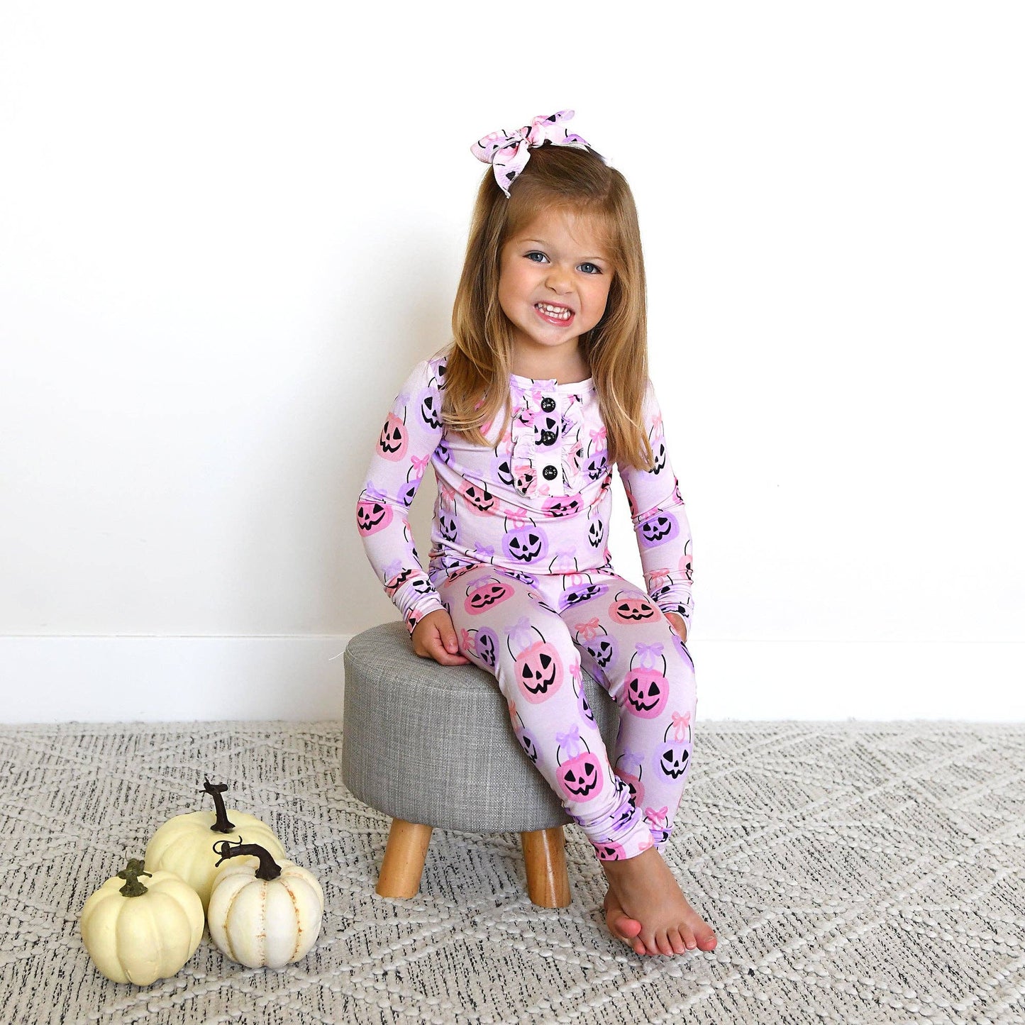 2T/3T | Gigi and Max | Emmy Ruffle Two Piece Bamboo Halloween Pumpkins Outfit | NWT