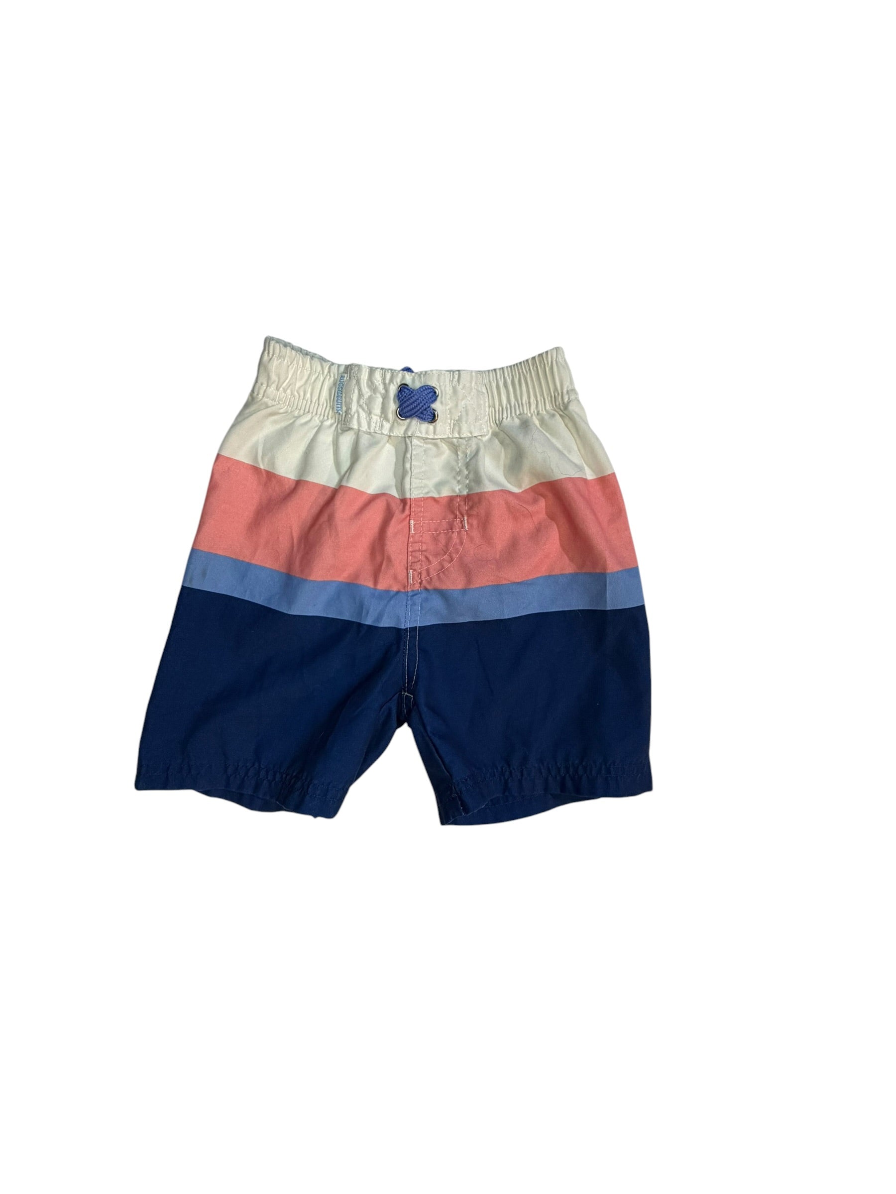 Rugged Butts Blue, Pink & White Swim Trunks size 2T good used condition