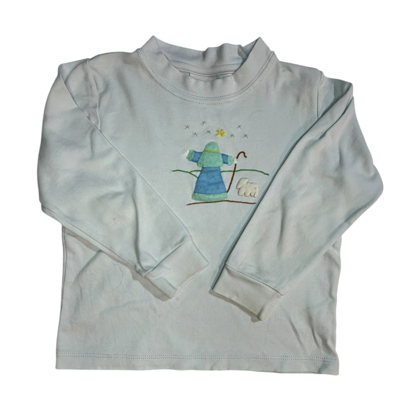 3T Squiggles by Charlie Baby Blue Long-sleeve Shepherd Shirt GUC