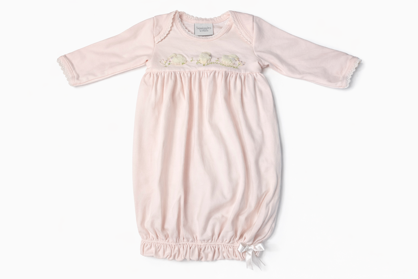 Squiggles by Charlie Pink Lamb Sleeper Gown size 0–3M excellent used condition