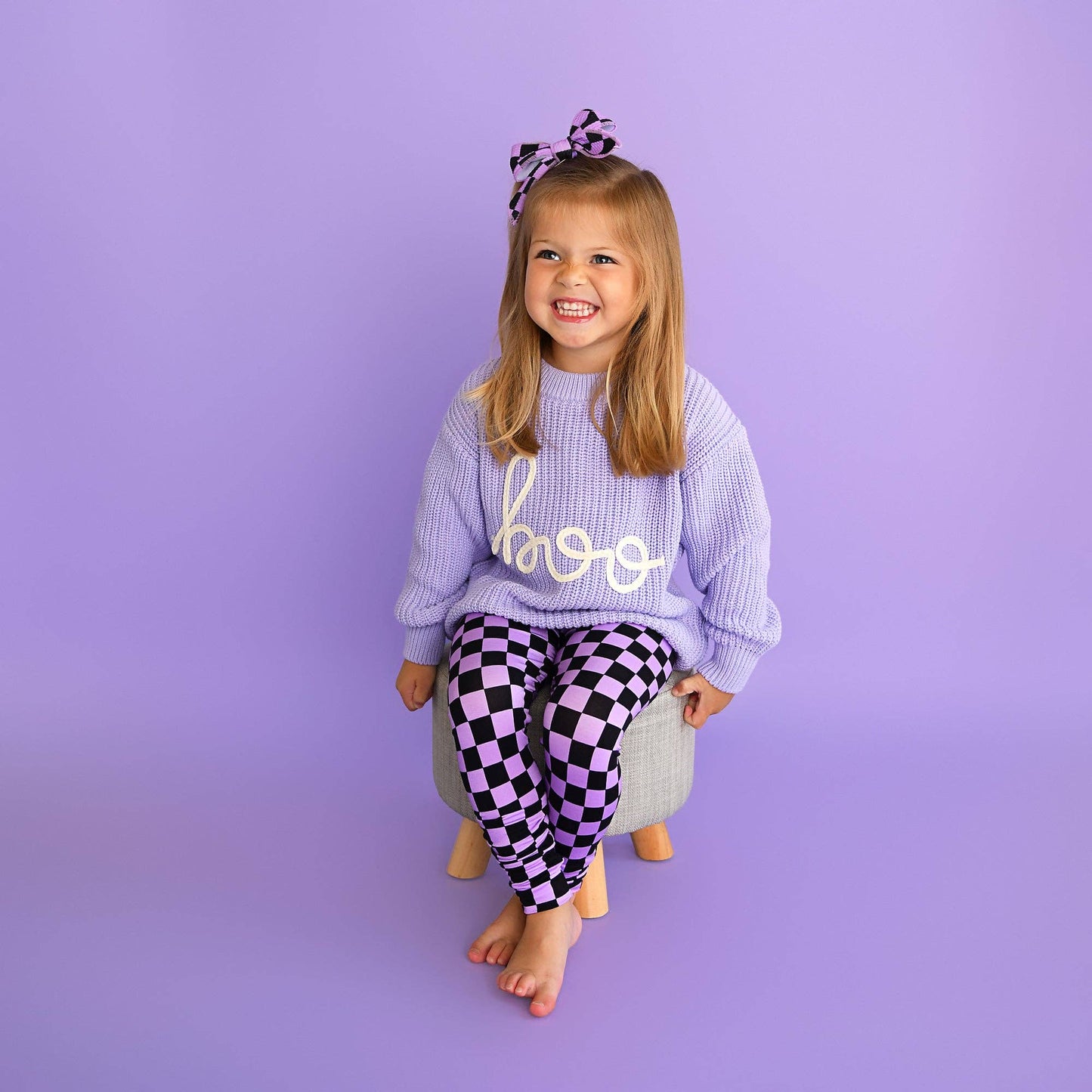 4/5Y | Gigi and Max | Boo Purple Solid Knit Halloween Sweater | NWT