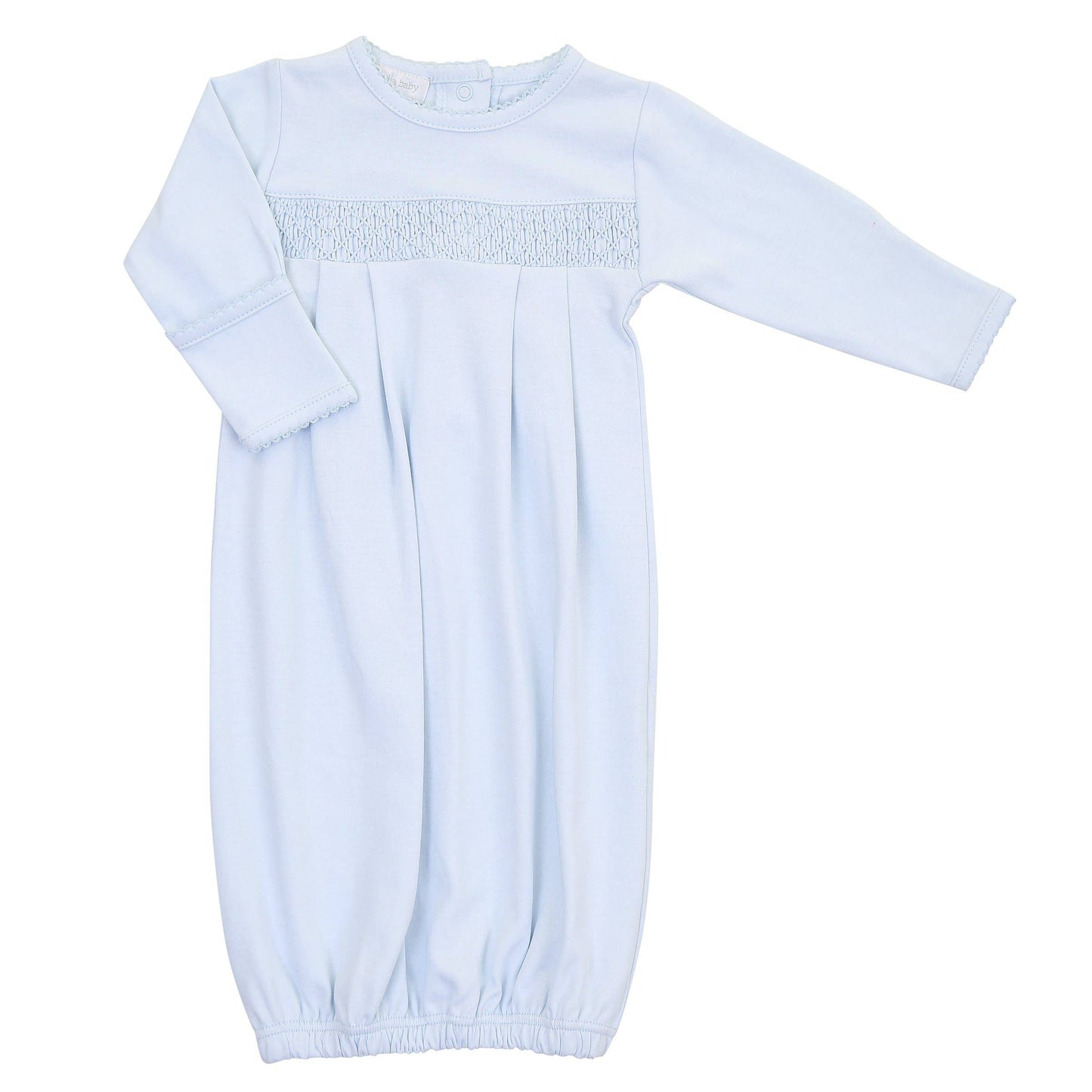 3M | Magnolia Baby | Essentials Solid Blue Smocked Gown | NWT