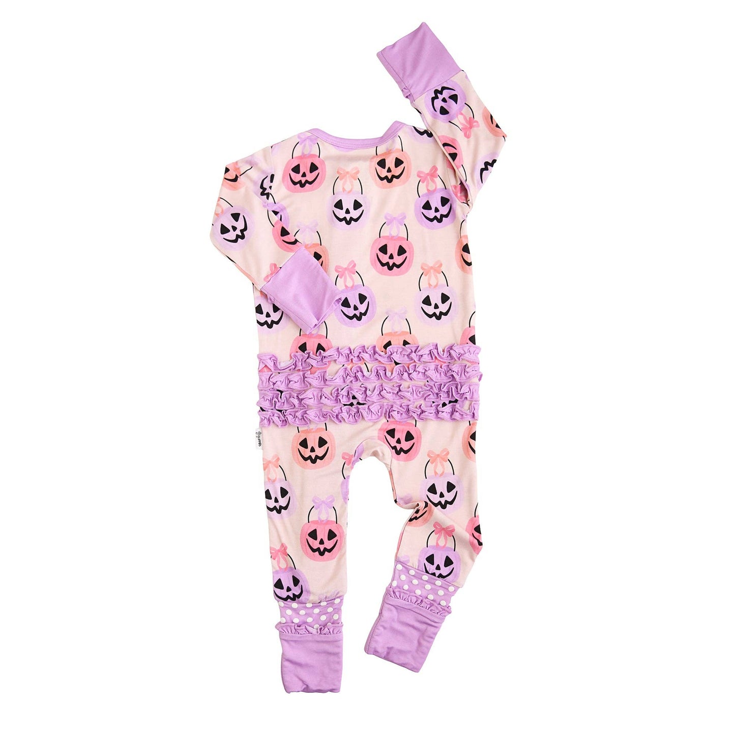 0-3M | Gigi and Max | Emmy Ruffle Zip Bamboo Halloween Pumpkins Baby Outfit | NWT