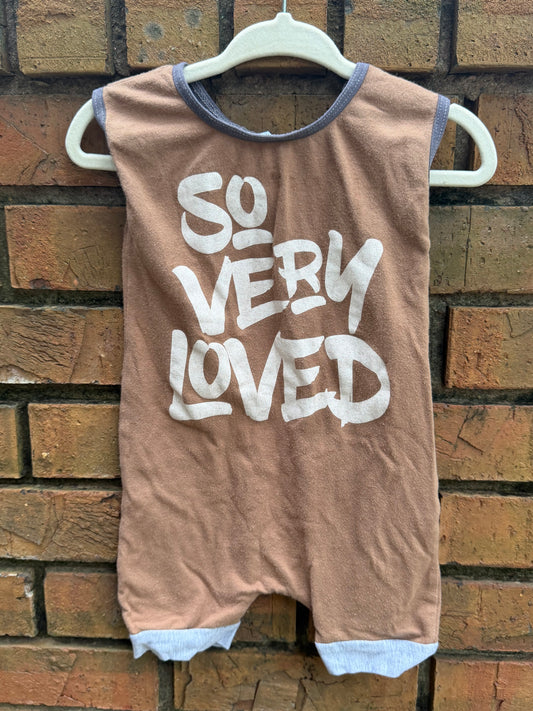 9-12M So Very Loved Sleeveless Brown Shortall Play