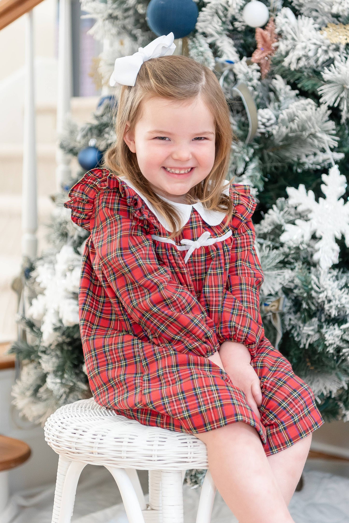 6-12M | Lil Cactus | Red Christmas Plaid Collared Ruffle Dress | NWT