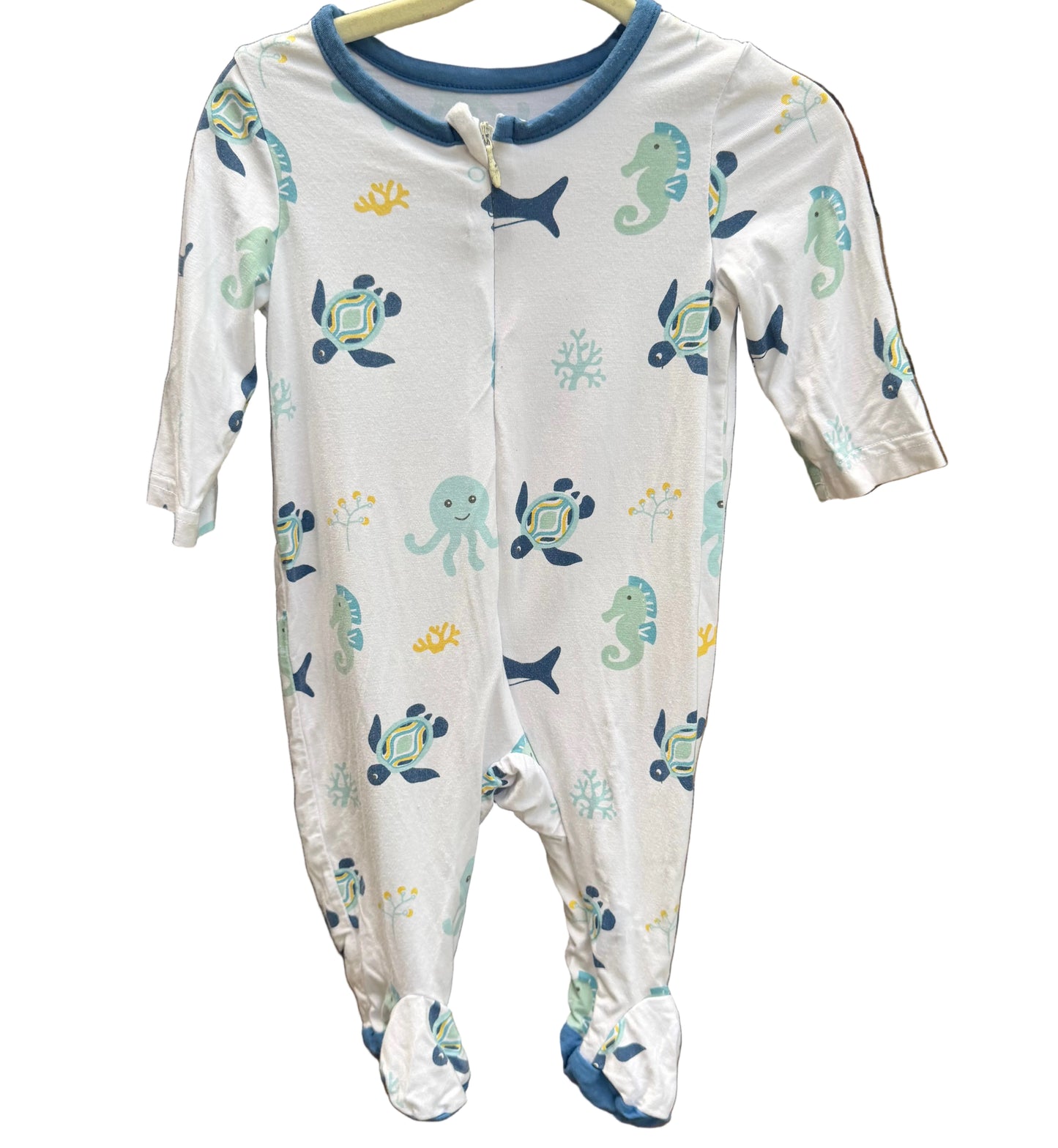 3M Maison Chic Ocean Life Bamboo Footed Sleeper GUC