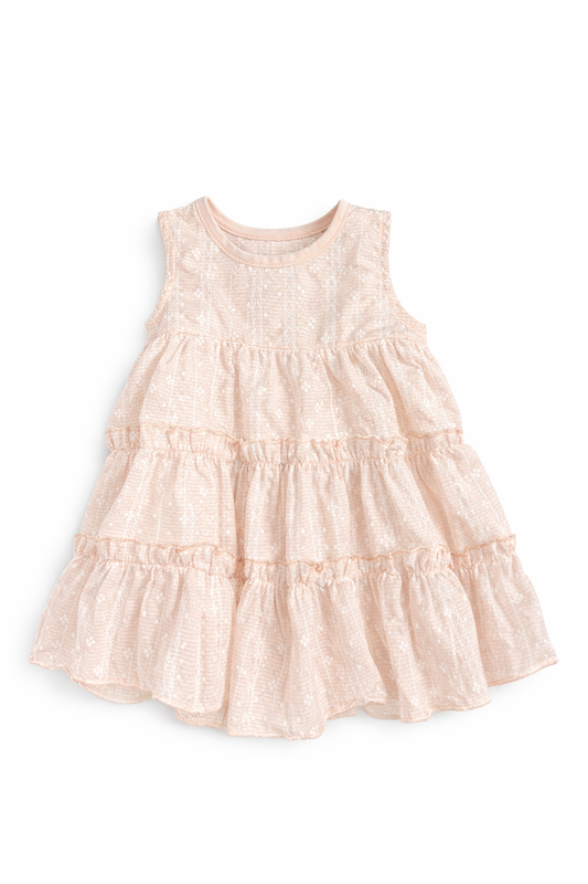 Shein Pink Ruffle Dress size Est.  3-6M excellent used condition