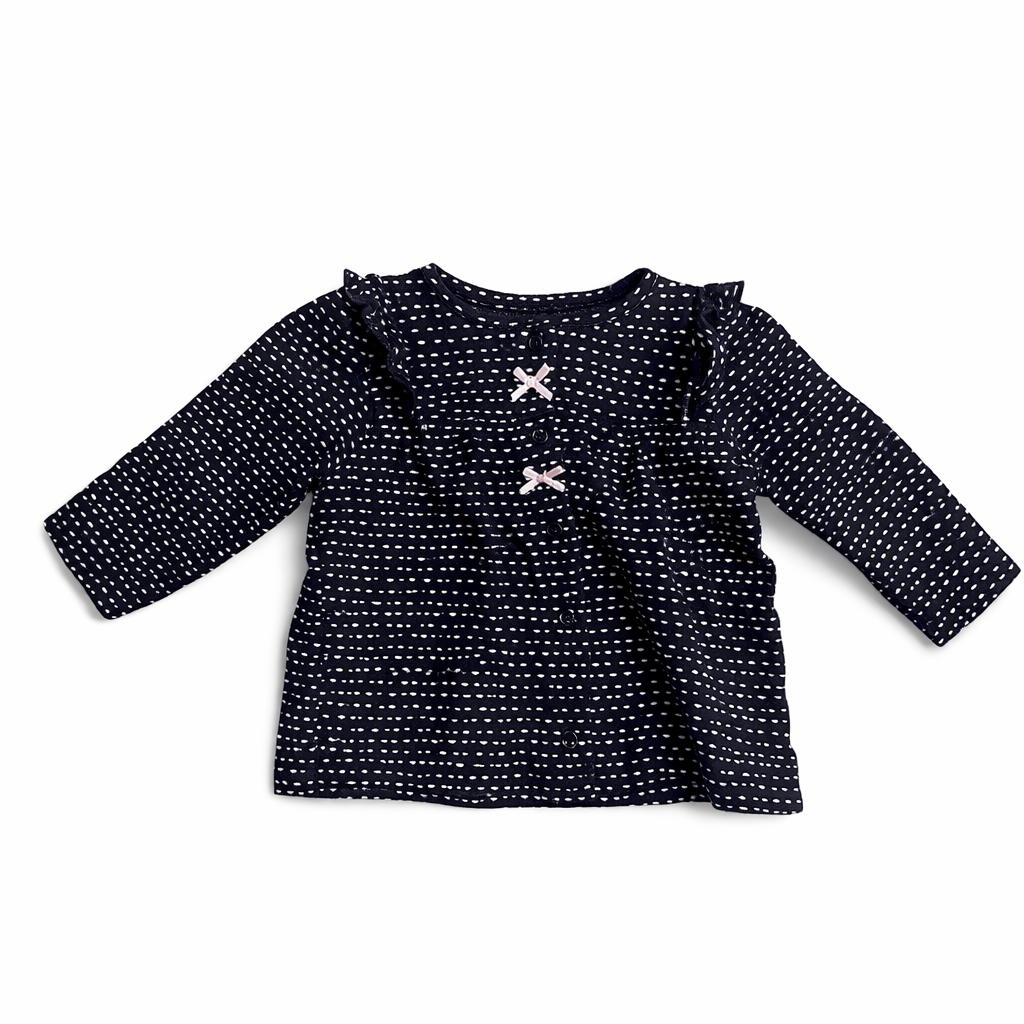 Child of Mine Baby Girl Black Long Sleeve Top size 6-9M good used condition