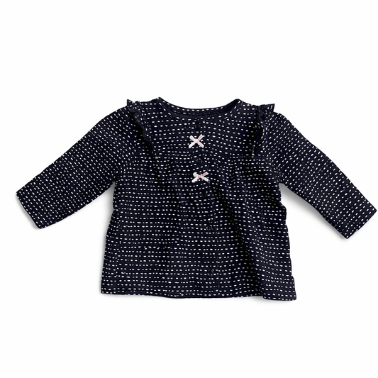 Child of Mine Baby Girl Black Long Sleeve Top size 6-9M good used condition