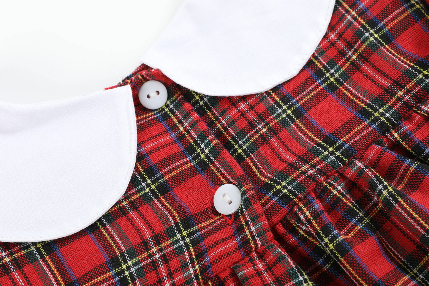 6-12M | Lil Cactus | Red Christmas Plaid Collared Ruffle Dress | NWT