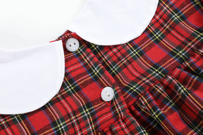 6-12M | Lil Cactus | Red Christmas Plaid Collared Ruffle Dress | NWT