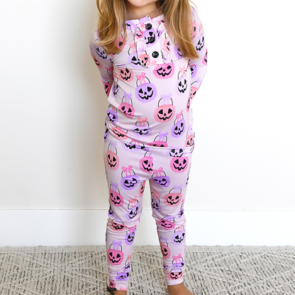 2T/3T | Gigi and Max | Emmy Ruffle Two Piece Bamboo Halloween Pumpkins Outfit | NWT