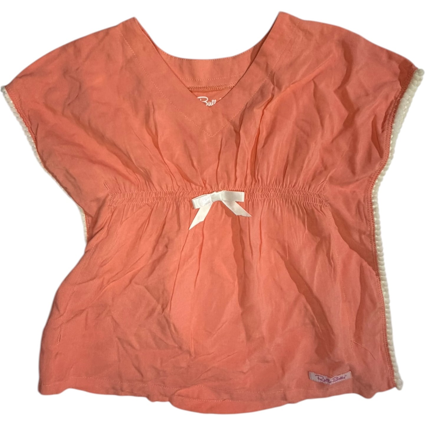 RuffleButts Coral & White Cover-Up size 18-24M excellent used condition