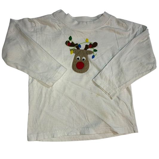 3T Luigi Kids White Long-sleeve Rudolph Shirt GUC