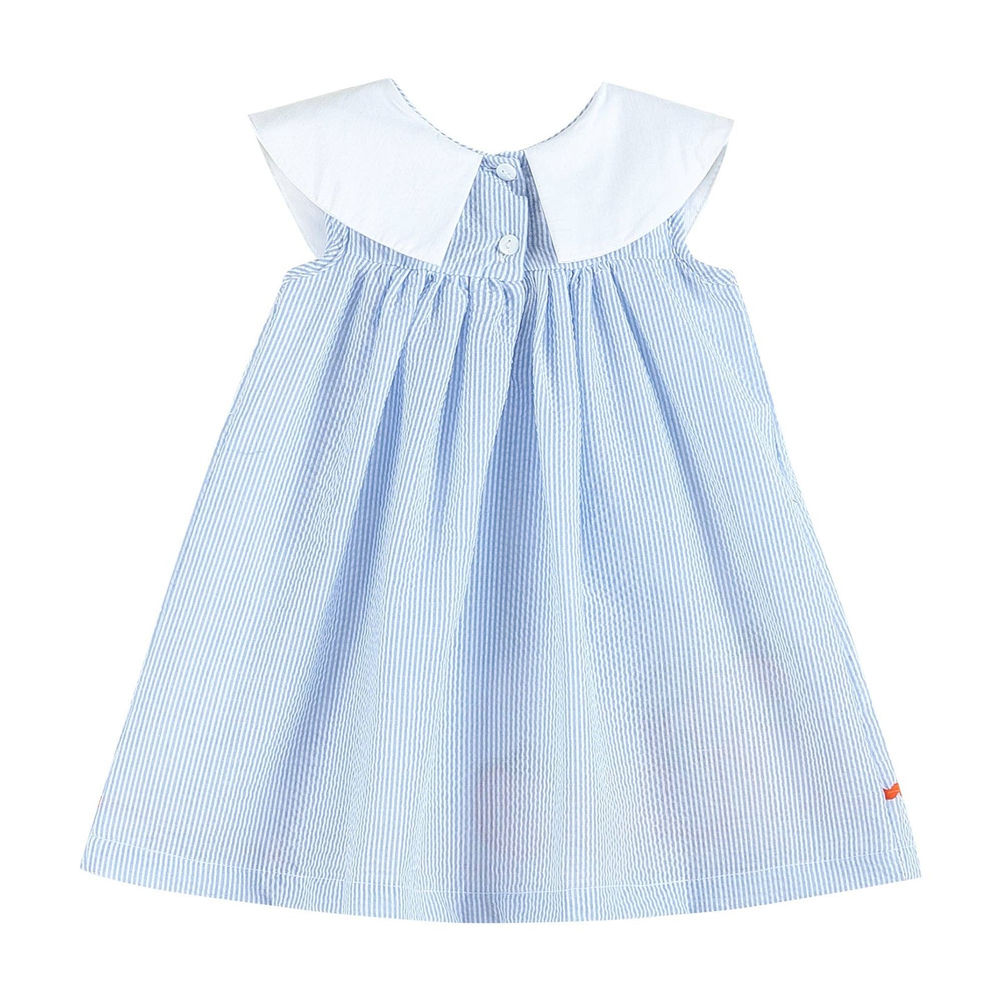 3T | Lil Cactus | Light Blue Seersucker Pumpkin Baby Yoke Dress | NWT