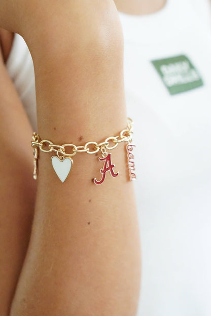 Alabama Crimson Tide Enamel Icons Charm Bracelet