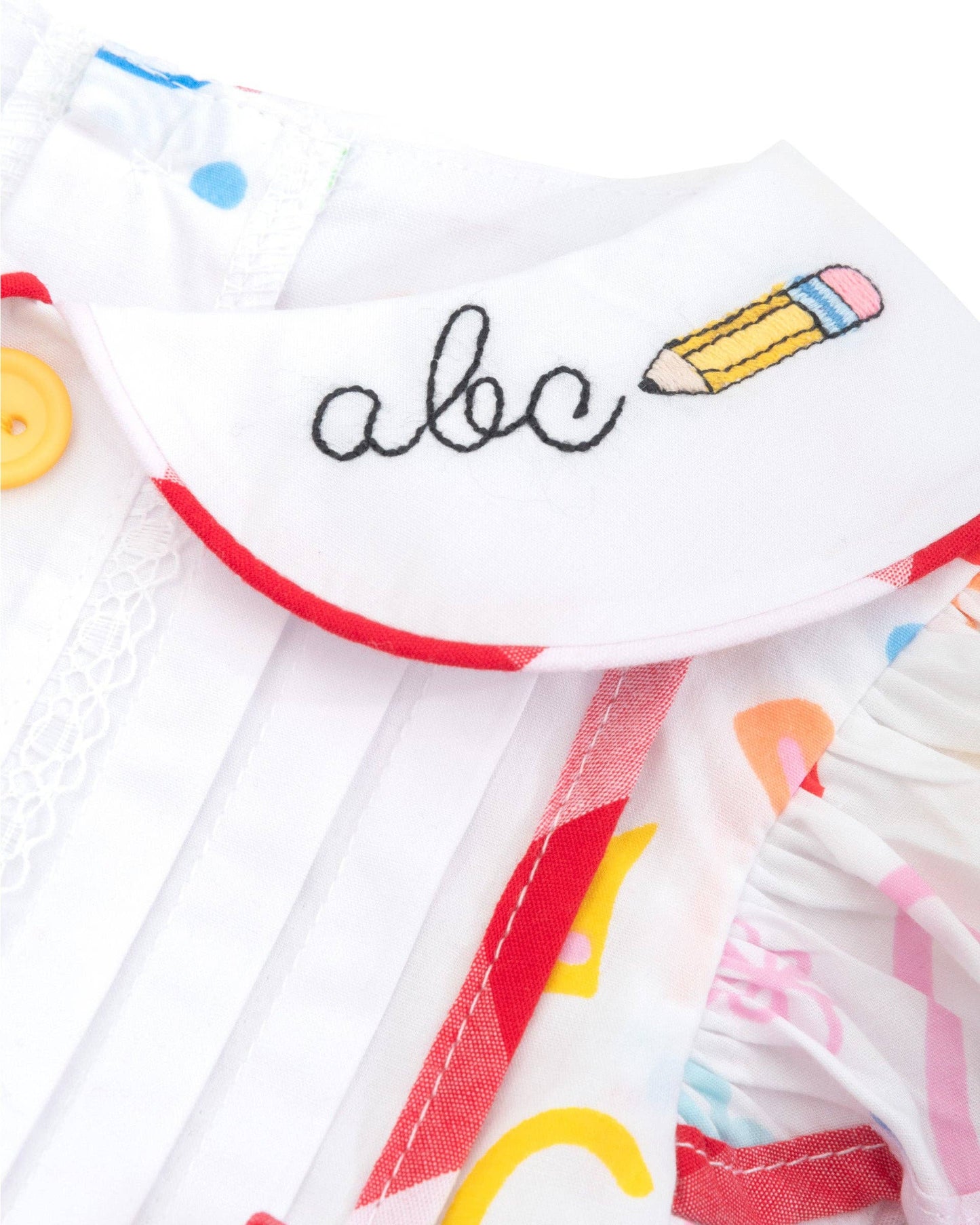 12M | Posh Pickle | ABCs & 123s Alphabet Print Embroidered Collar Bubble | NWT