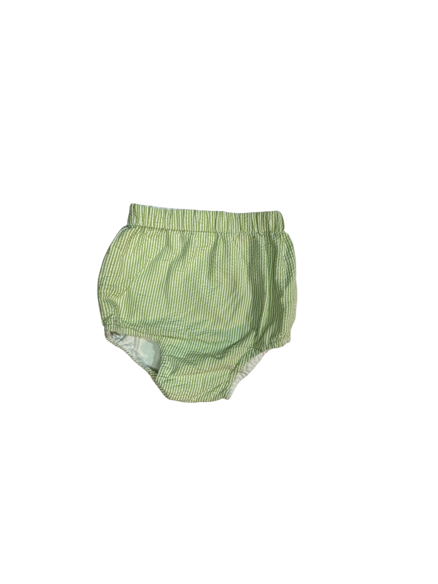 Southern Taters Light Green Sailboat Short-Sleeve Shirt & Green Seersucker Diaper Cover Set size 2T excellent used condition