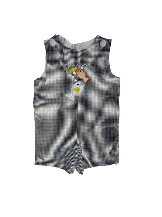 Stellybelly Navy and White Gingham Fishing Shortall size 2T good used condition