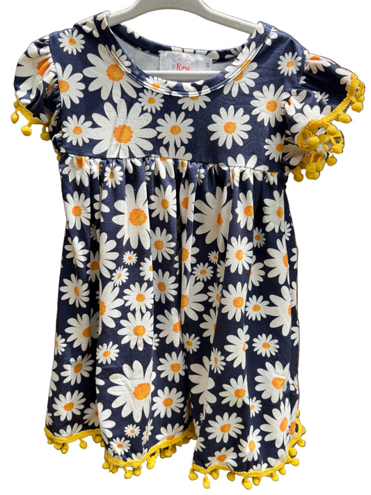 2T | Mila & Rose | Navy & Yellow Sunflower Dress | GUC