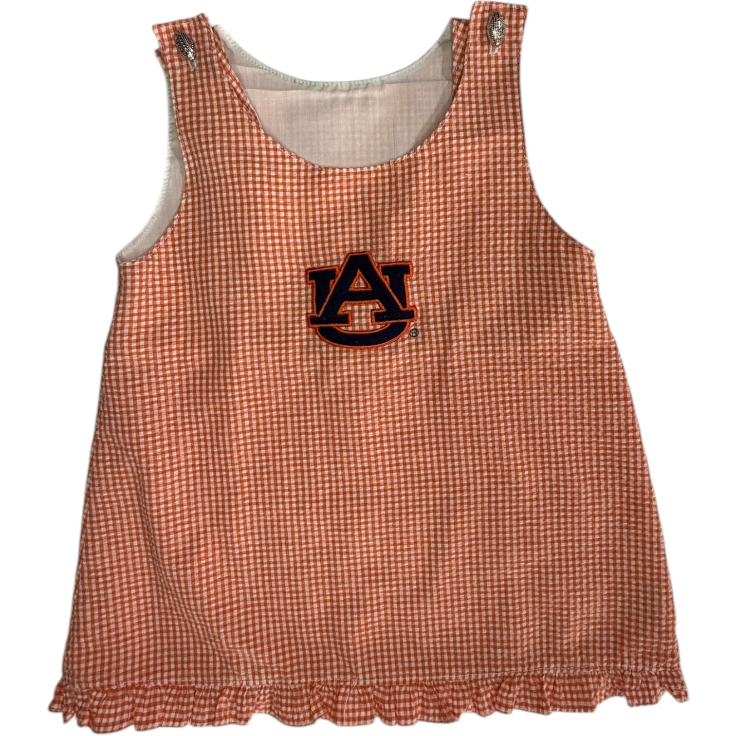 Sara Lynn Togs Orange & White Gingham Auburn Dress size 18M excellent used condition