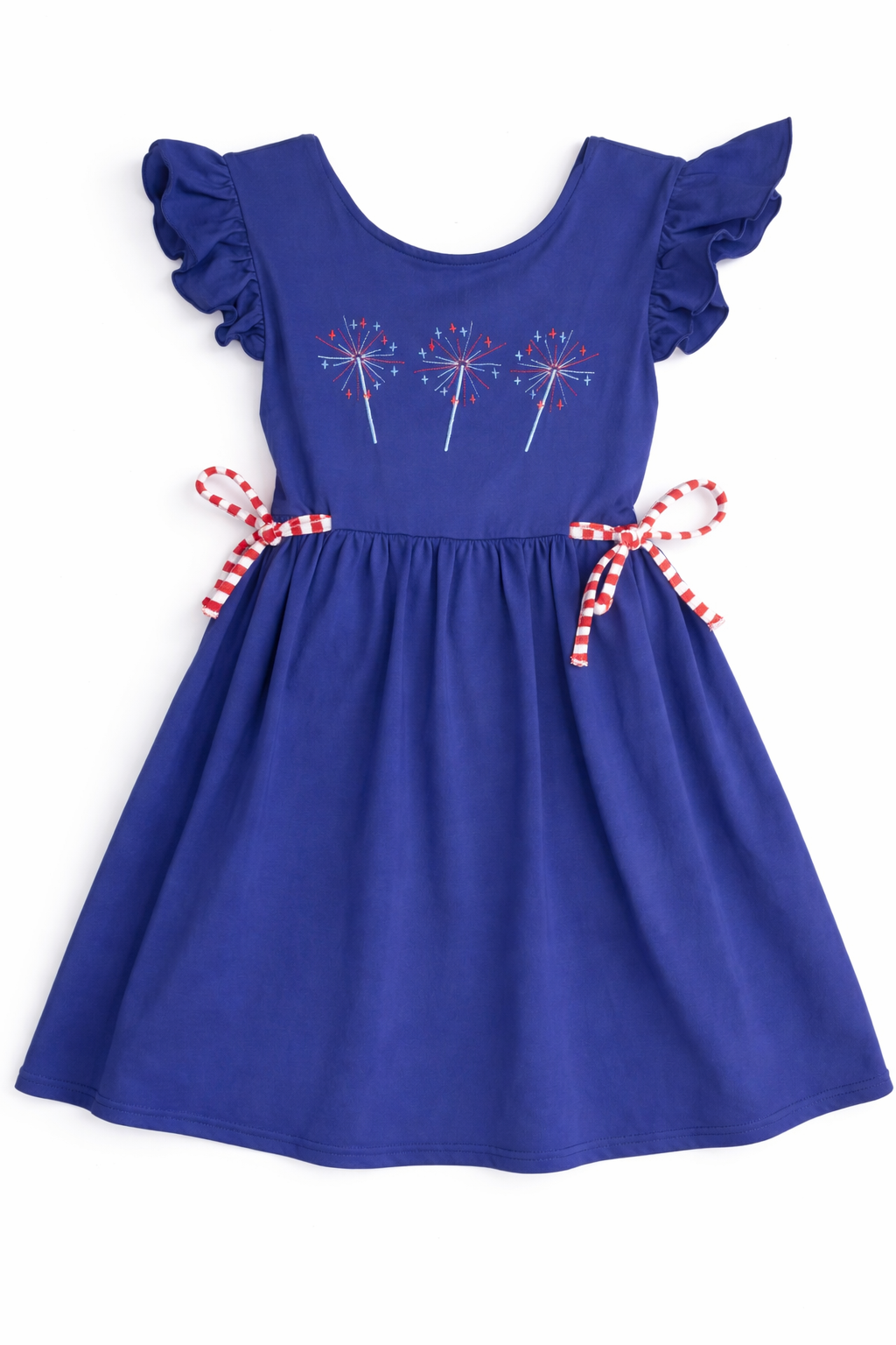 Busy Bee Smocked Blue Firework Dress size 8 excellent used condition