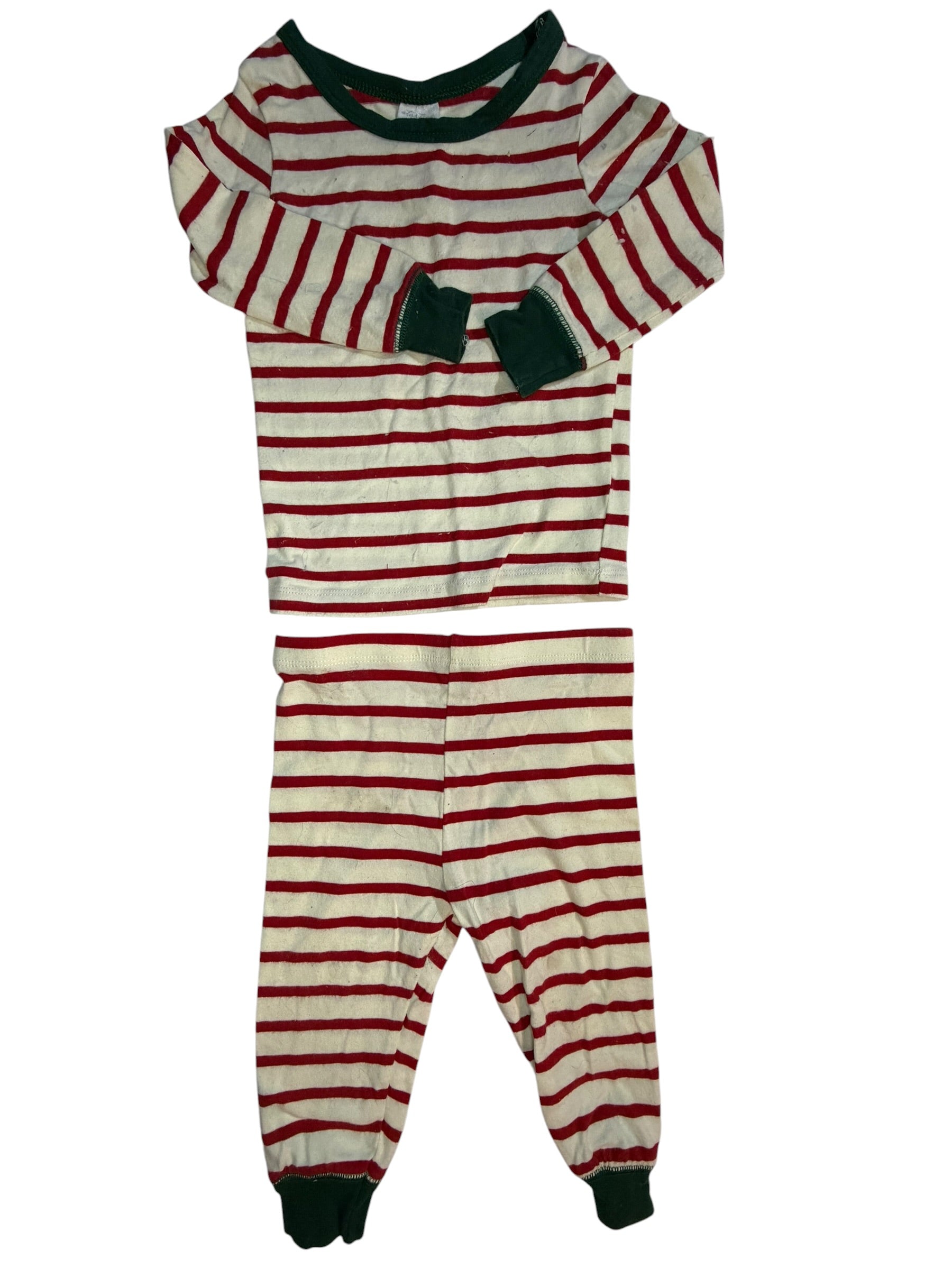 18M Starting Out Red and White and Green Striped Long-sleeve Pants Set Play