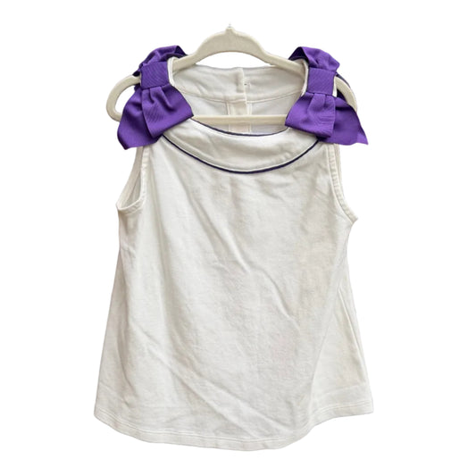 6 | Janie and Jack | White & Purple Sleeveless Blouse | GUC