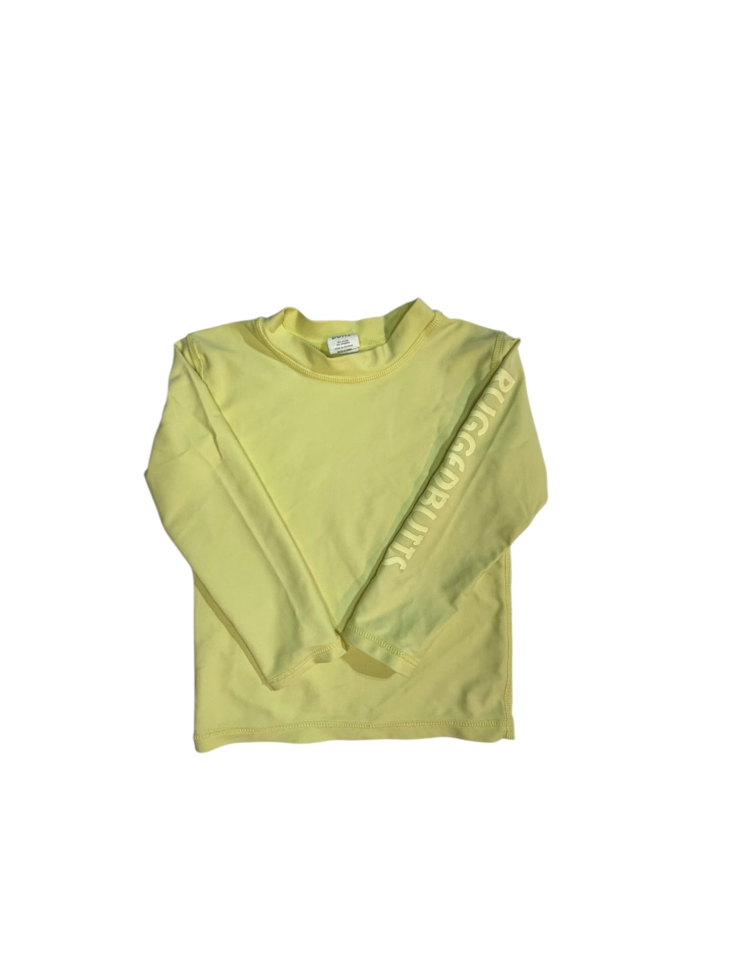 Rugged Butts Yellow Long-Sleeve Rash Guard Swim Shirt size 2T excellent used condition