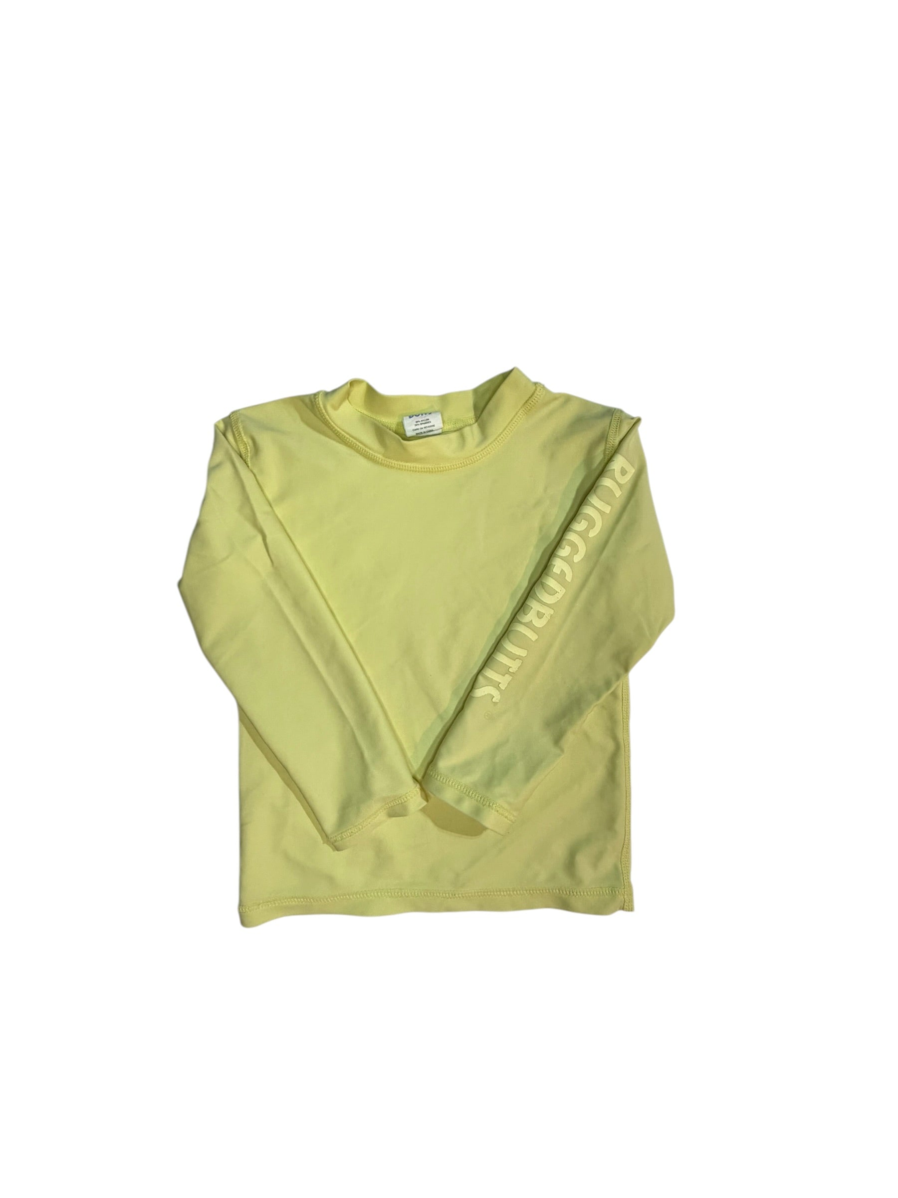 Rugged Butts Yellow Long-Sleeve Rash Guard Swim Shirt size 2T excellent used condition