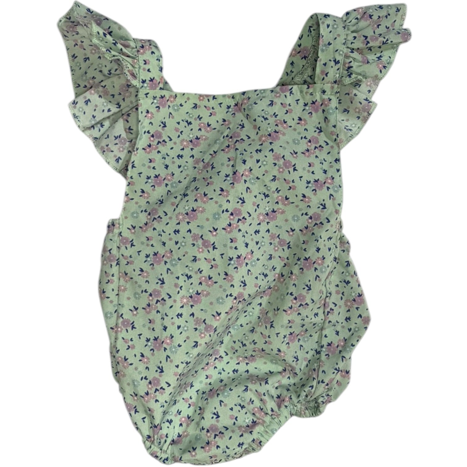Bailey's Blossoms Baby Blue Floral Bubble size 6-9M excellent used condition