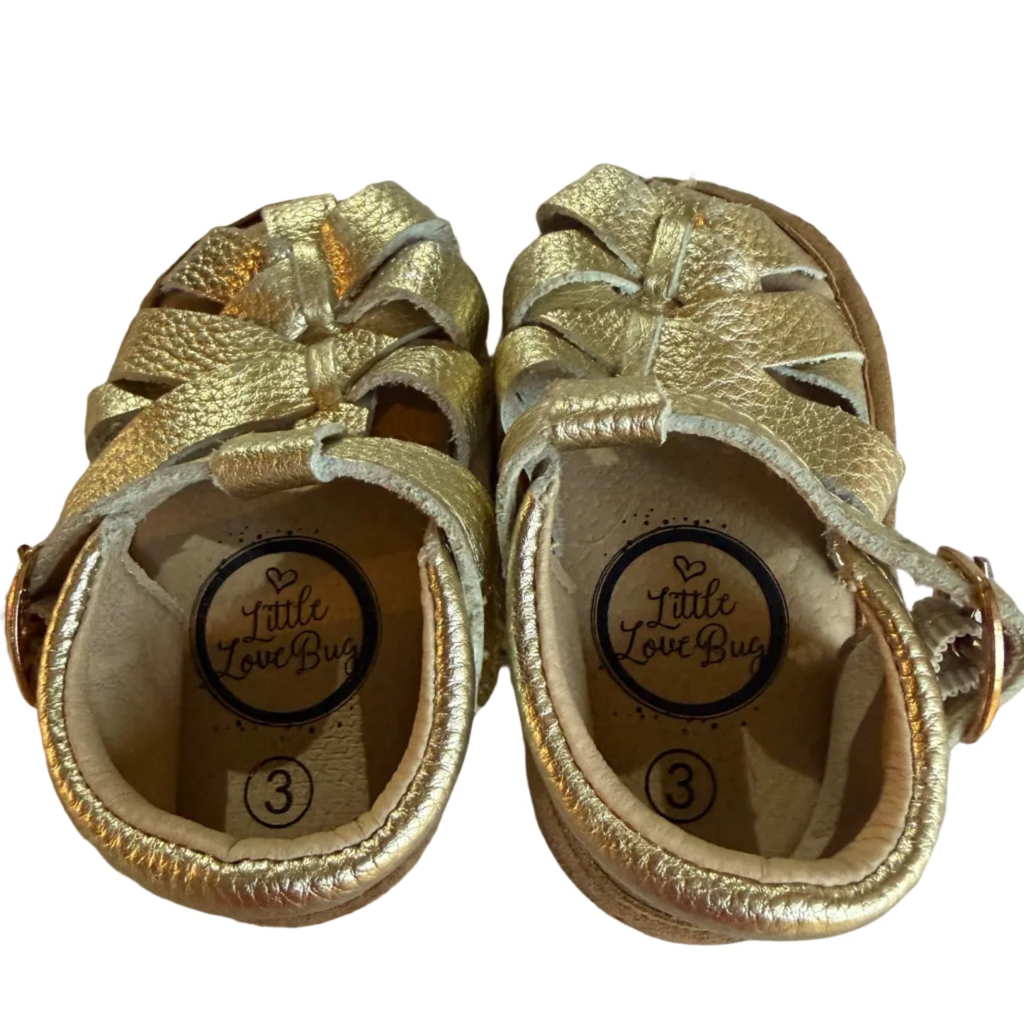 Size 3 Little Love Bug Gold Shoe GUC