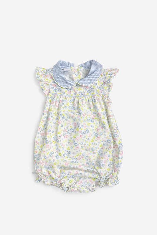 Baby Blessing Blue Floral Bubble size 3M excellent used condition