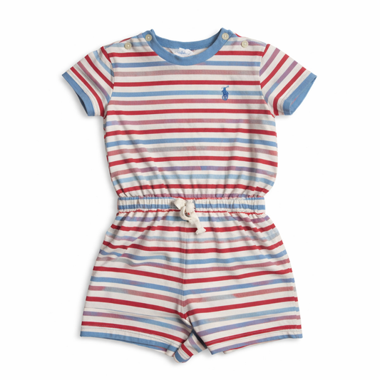 Polo Ralph Lauren Baby Boy Red White & Blue Romper size 9M good used condition