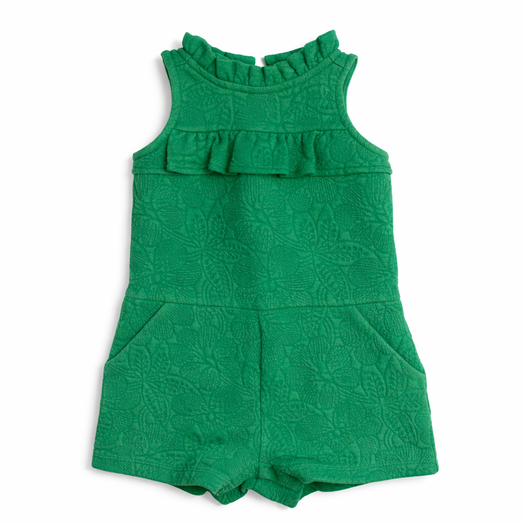 Janie and Jack Baby Girl Green Romper size 18-24M excellent used condition